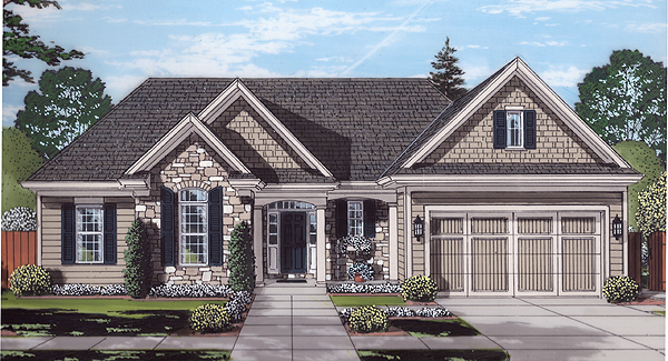 Front Rendering image of The Garden View House Plan